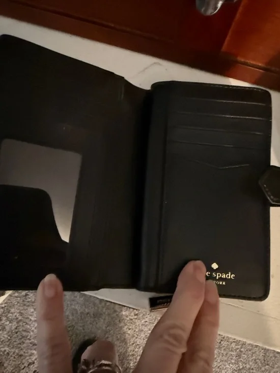 kate spade Black and White Polka Dot Zip Wallet - Picture 3 of 3